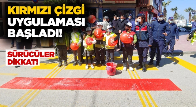 Kuşadası'nda Yaya Geçitlerinde KIRMIZI ÇİZGİ Uygulaması Başladı!