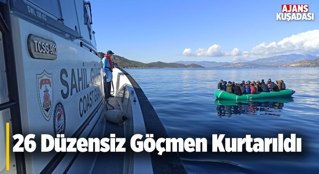 Kuşadası Körfezinde 26 Göçmen Kurtarıldı