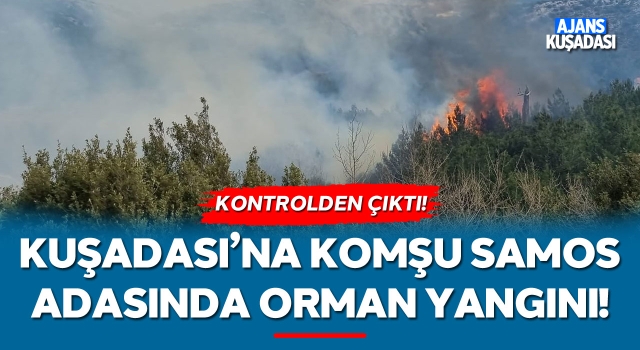 Kuşadası'na Komşu Samos'da Büyük Orman Yangını!