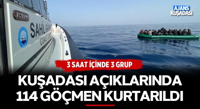 Kuşadası Açıklarında 114 Göçmen Kurtarıldı!