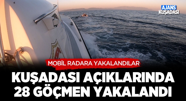 Kuşadası Açıklarında 28 Göçmen Yakalandı