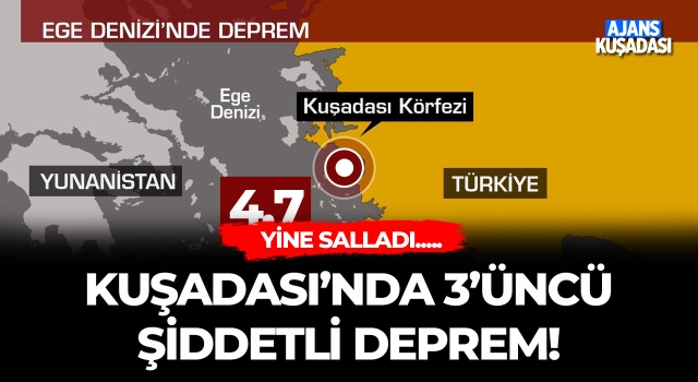 Kuşadası'nda 3'üncü Şiddetli Deprem!