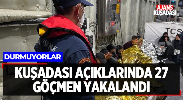 Kuşadası Açıklarında 27 Göçmen Yakalandı