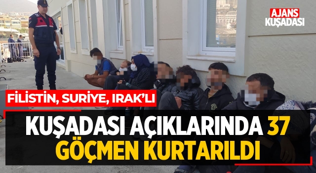 Kuşadası Açıklarında 37 Göçmen Kurtarıldı