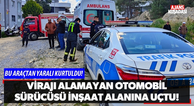 Virajı Alamayan Otomobil İnşaat Alanına Uçtu!