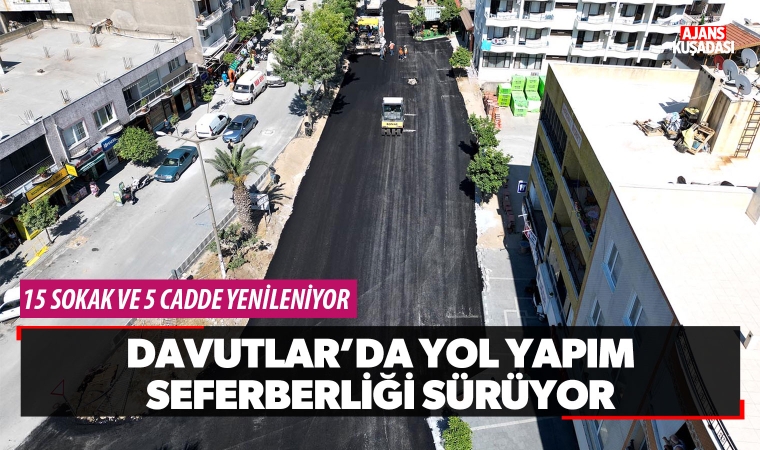 Davutlar'da yol yapım seferberliği sürüyor