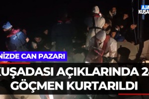 Kuşadası Açıklarında 24 Göçmen Kurtarıldı