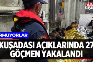 Kuşadası Açıklarında 27 Göçmen Yakalandı