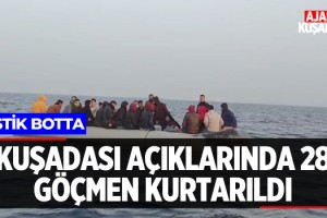 Kuşadası Açıklarında 28 Göçmen Kurtarıldı