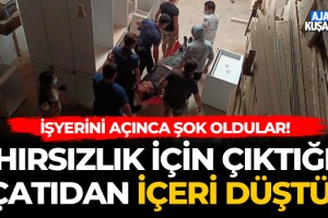 Kuşadası'nda Hırsızlık İçin Çıktığı Çatıdan İçeri Düştü!