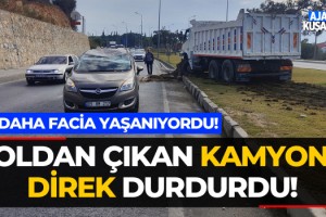 Yoldan Çıkan Kamyonu Direk Durdurdu!