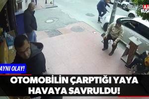 Otomobilin Çarptığı Yaya Havaya Savruldu!