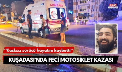 Kuşadası'nda feci motosiklet kazası kameralarda!