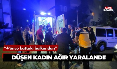 4'üncü kattan düşen kadın ağır yaralandı!