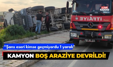 Freni boşalan kamyon devrildi! 1 Yaralı